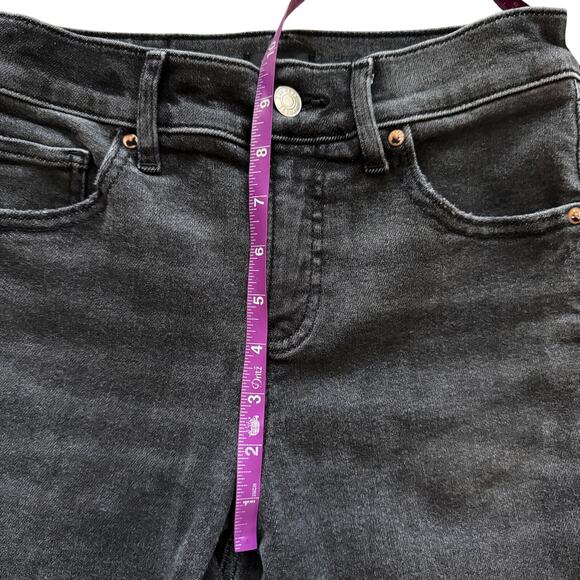 Express Jeans Women's Sz 2S 2 Short Black Skyscraper Mid Rise Flare Slit bootcut - Picture 10 of 14